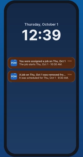 POM push notifications on a phone